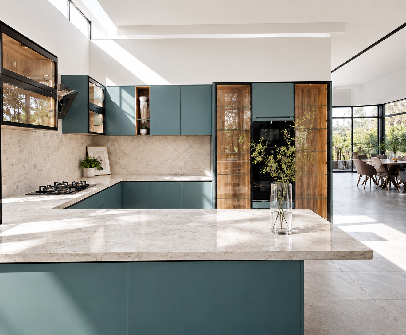 Modular Kitchen – Blue & White — Kitchen, Zumax